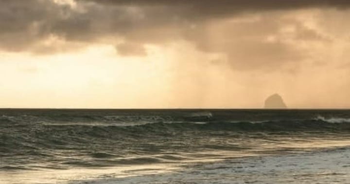 A rainy beach